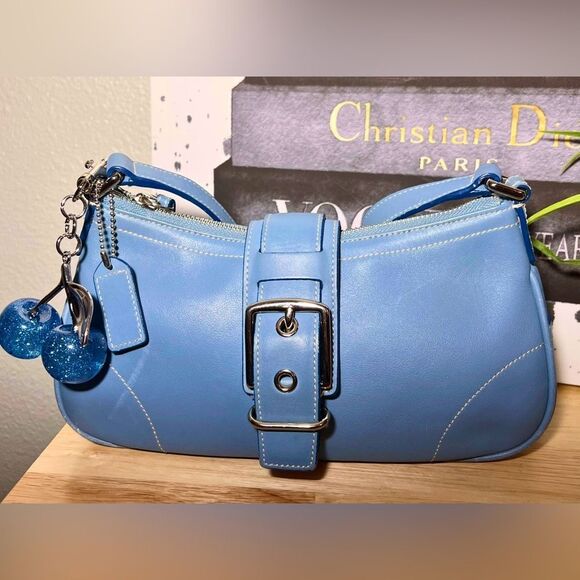 COACH 🩵Rare & HTF Vintage Hampton Demi Crossbody Bag Glacier Blue 🩵👜 - Picture 8 of 11